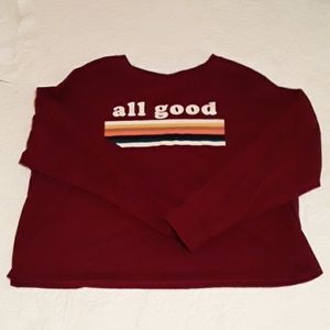 Dark Red 'All Good' long sleeve shirt